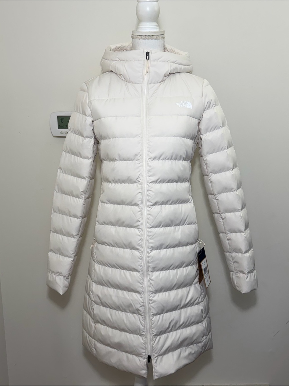 The North Face Women's Aconcagua Parka Down Coat White Dune Sz S